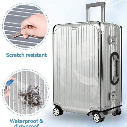 T Tersely Clear PVC Waterproof Dustproof and Anti-Scratch Luggage Cover Protector, Clear