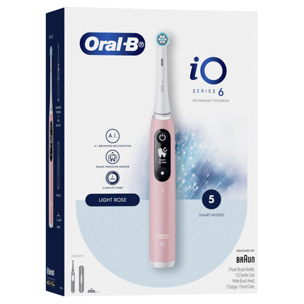 Oral-B iO Series 6 Gentle Clean Electric Toothbrush Pink. Handle, Charger and Headbrush Onluy