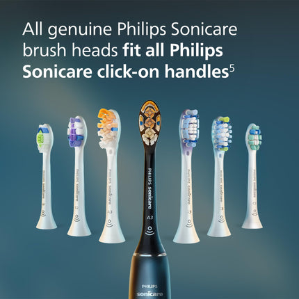 Philips Sonicare G3 Two-in-One - Genuine Replacement Electric Toothbrush Heads, Black, 2 Pack, HX9052/95