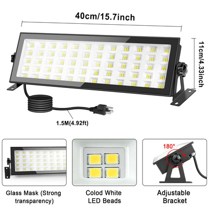 120W 16000LM Super Bright LED IP66 Waterproof Garage/Shop LED Flood Light with Plug, 5000K Daylight White