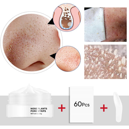 MOOYAM 60pcs Blackhead Peel Off Mask Nose Plants Pore Strips for Nose & Face, 30g/1.05 OZ