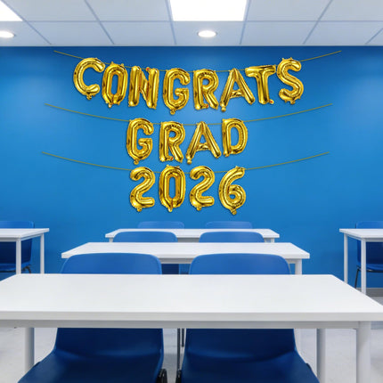 Tangparty Congrats Grad 2026 Letter Balloons/ Grad 2026 for Decor, Parties, Graduation, Senior 2026 Party Supplies, College High School Grad, ETC ETC