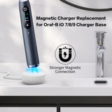 Genuine Philips  Magnetic Charger for Oral-B iO Series 7/8/9 Electric Toothbrush,Replacement Charging Base Compatible with Braun Oral-B iO Electric Toothbrush,Travel Charger Base Model 3768 (2-hole power plug)