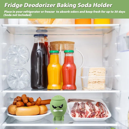 KOLUTI Cute Freezer Smell Eliminator and Reusable Silicone Freshener BPA Free Fridge Deodorizer, Baking Soda Holder for Refrigerator Odor Absorber