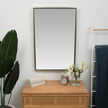 Hamilton Hills 22" x 30" Contemporary Black Framed Rectangular Wall Mirror