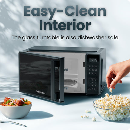 Chefman 20L (0.7cu ft) Countertop Microwave Oven, BLACK