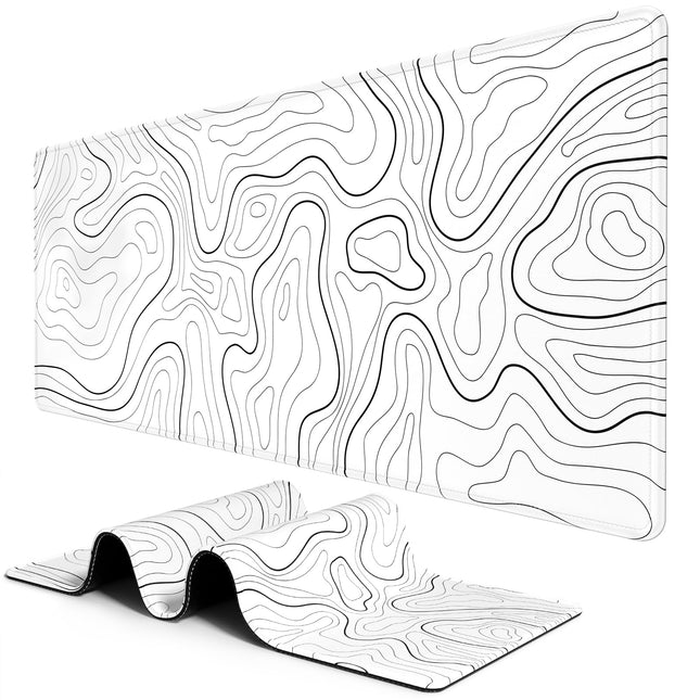 BOSOBO 80x30cm Minimalist Abstract Lines Large Desk Gaming Mouse Pad Mat