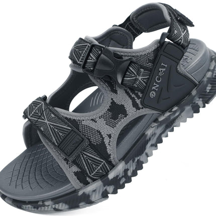 ONCAI Men's SIZE 10 US Arch Support Orthopedic Walking Sandal Breathable Mesh, GREY CAMO
