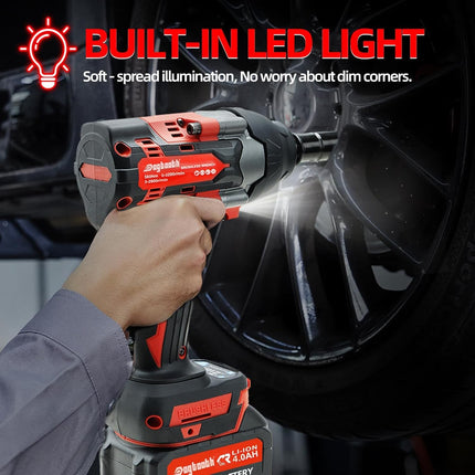 XINGBOSHEN 20V Cordless Impact Wrench 1/2'', High Torque Maximum 850 NM, Brushless Motor, 4 Variable Speeds Max 3200RPM, Compatible with Makita 18V Battery, NO Battery (TOOL ONLY))