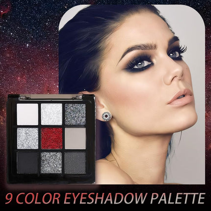 ORANO Waterproof 9 Colors Dark Shimmer Matte Metallic Smokey Black Red Eyeshadow Palette Kit