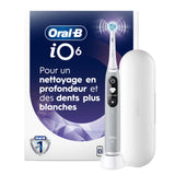 Oral-B iO6 Electric Toothbrush, for a Deep Clean and Whiter Teeth, Opal Grey, iO Series 6 with 1 Toothbrush, 1 Brush Head, and 1 Travel Case
