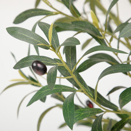 Nafresh 8ft Realistic Potted Silk Artificial Olive Tree, Fake Olive Trees Indoor with Green Leaves and Big Fruits for Home Office Living Room Stairs Patio Decor