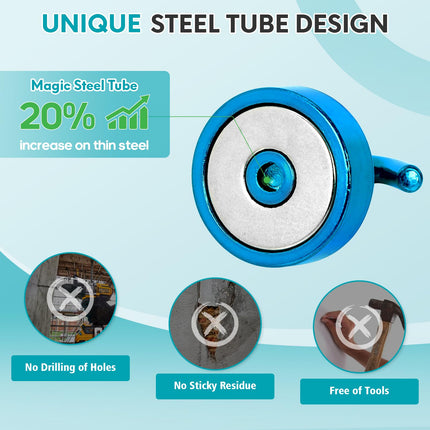Neosmuk 6-PACK Magnetic Hooks Steel Tube Design for Cruise, 130lb+, ROYAL BLUE X004HO1UWD