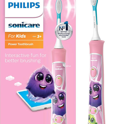 Philips Sonicare for Kids Pink Rechargeable Electric Toothbrush, HX6351/41