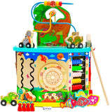 Wooden Toys Activity Cube for Kids,Montessori Toys with Bead Maze,Wooden Educational Activity Center  T119