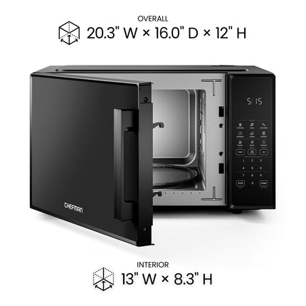 Chefman Countertop 31L (1.1cu ft)  Microwave Oven, BLACK