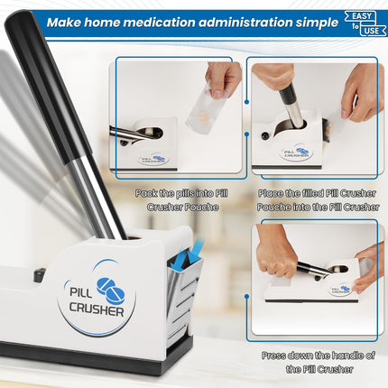 Blosail Pill Crusher, Crushes Pills to Fine Powder with 100 Pouches