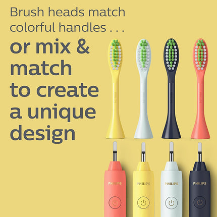 Philips One by Sonicare Electric Toothbrush Heads, Motorized Sonicare Toothbrush Heads, Brush Head Pack (2 Heads), Mango, BH1022/02