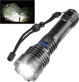 Chasinglee 90000 Lumens Rechargeable LED Flashlight - Super Bright Tactical Flashlight with Type-C Charging, 5 Modes, IPX65 Waterproof - Ideal for Camping, Hiking, Emergencies