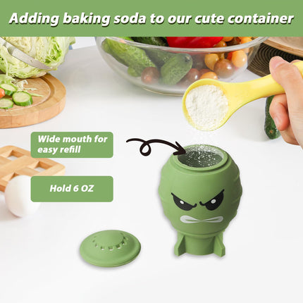 KOLUTI Cute Freezer Smell Eliminator and Reusable Silicone Freshener BPA Free Fridge Deodorizer, Baking Soda Holder for Refrigerator Odor Absorber