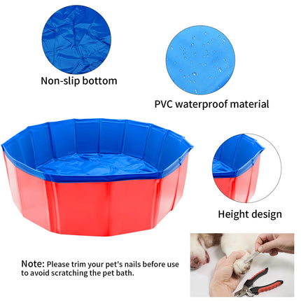 Jmlwlzx Foldable Dog Pool, 24" x 8" Collapsible Kiddie Pool Blue