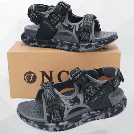 ONCAI Men's SIZE 10 US Arch Support Orthopedic Walking Sandal Breathable Mesh, GREY CAMO