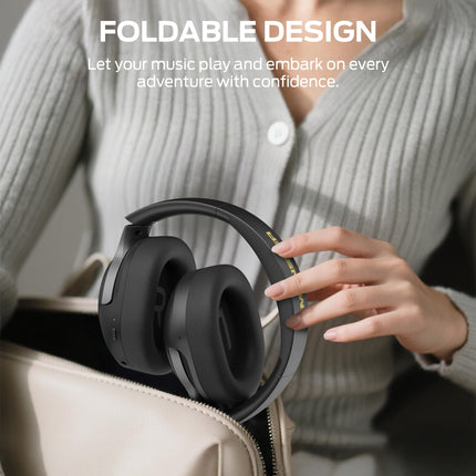 Monster Persona 5th ANC Hybrid Active Noise Cancelling Headphones, Wireless Over-Ear Headphones with Deep Bass Sound, Bluetooth 6.0, 70H Playtime, Foldable Comfort Headphone for Travel/Work/Home-Black