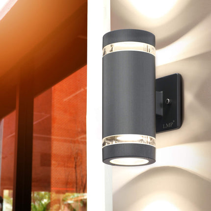 LMP Outdoor 4 PACK LED Porches Up and Down Wall Lights Lamp, Body in Aluminum Waterproof,3000K 5W with Certificate ETL, Deep Gray
