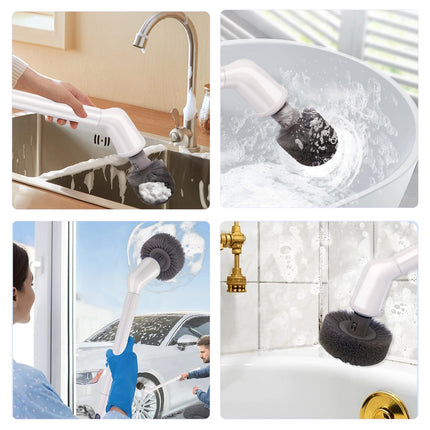 GOLUMU Electric Spin Scrubber Full-Body IP68 Waterproof Cordless Bathroom Cleaning Brush with 2 Replaceable Brush Heads, 2 Adjustable Speeds, Power Bath Brush Cleaner for Bathtub Shower