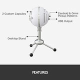 Logitech Blue Snowball iCE USB Microphone for PC, Mac, Gaming, Recording, Streaming, Podcasting, with Cardioid Condenser Mic Capsule, Adjustable Desktop Stand and USB cable, Plug 'n Play – Off White