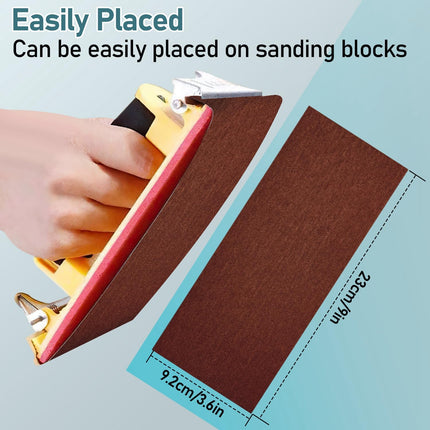 Sandpaper 72 Pcs, Sand Paper Sheets 3.5 X 9 Inch Sandpaper Set 120, 150, 180, 240, 320, 400 Grit Sand Paper Assortment, Dry and Wet Sandpaper for Cars, Stone, Paint, Metal, Glass
