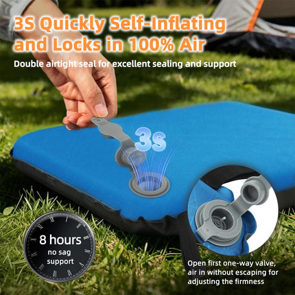 XplrKamp 1PC Self-Inflating Portable Compact Lightweight Memory Foam Seat Cushion for Airplane Travel Air, Camping, Climbing, Hiking, Office
