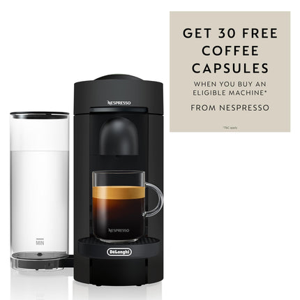 Nespresso Vertuo Plus Single Serve Coffee and Espresso Machine by De'Longhi, Black Matte