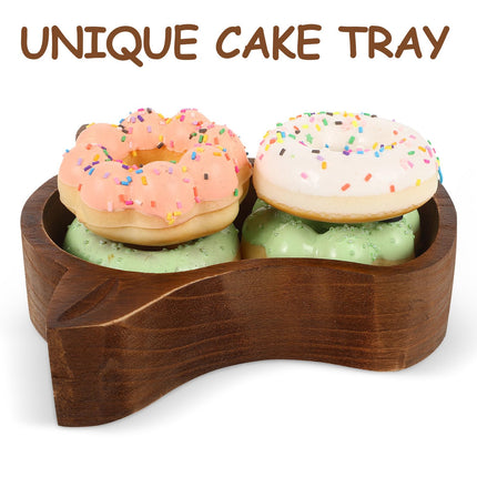 CATIEBYE Wooden Cow Head Serving Dish, Functional Fruit and Nut Tray for Household and Celebration Use