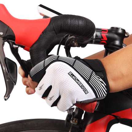 Souke Sports Cycling Bike Gloves Padded Half Finger Bicycle Shock-Absorbing Anti-Slip MTB Road Biking for Men/Women