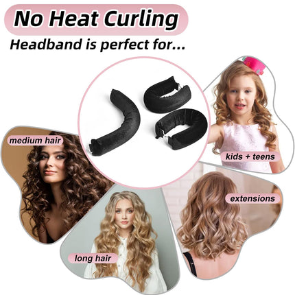 CEKEME 4pcs Heatless Blowout Curlers for Long Hair, Jumbo Flexi Soft Rods, Black