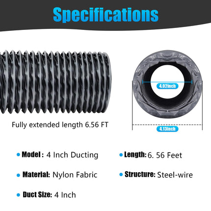 Nui&amp;Rui Dryer Vent Hose Nylon (4 Inch X 6FT)
