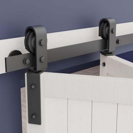 ZEKOO Bifold Barn Door Hardware Track Kit for Doors, Top Mount, (Doors not Included)