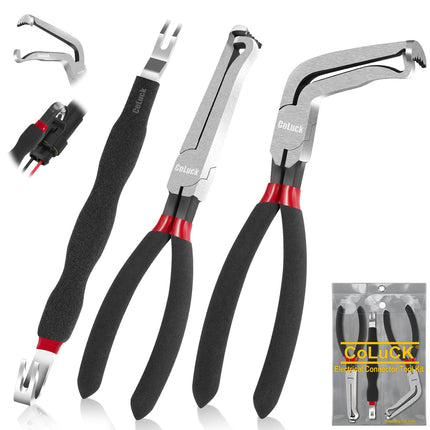 CoLuck 3 PACK Automotive Electrical Disconnect Connector Pliers Removal Tools