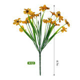 ATTGREAT 12 Bundles Artificial Spring Flowers Outdoors UV Resistant Plastic Faux Flowers Yellow Artificial Plants for Decor Outdoor Garden Farmhouse Patio Porch Hanging Fall Decorations