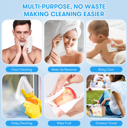 Beauntangly 50Count Disposable Face Towel, Ultra Soft Thick Absorbent Makeup Remover Dry Wipes, Biodegradable Lint-Free Face Cloths for Skin Care Cleansing