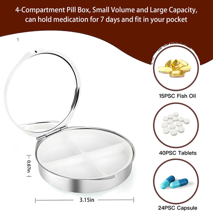Mokiwala Weekly Medicine/Vitamin Organizer Box with Compartments - CHOOSE STYLE