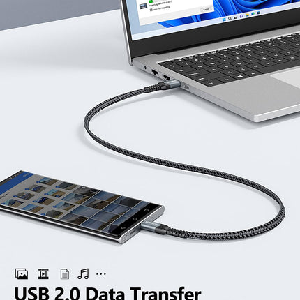 SUNGUY USB C Cable 1FT [2Pack], Flat USB A to USB C Charger Cable 3A Fast Charging Data Transfer Braided Compatible with iPhone 16 15 Pro/Pro Max/Plus, Samsung Galaxy S23 S22, Note 20 10