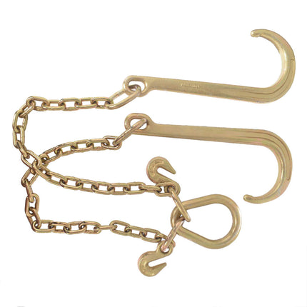 munirater 5/16 in x 2 ft Grade 70 Tow Chain 15 J Hook and T Hook Mini J Hook Recovery Wrecker Axle Tow Truck Chain
