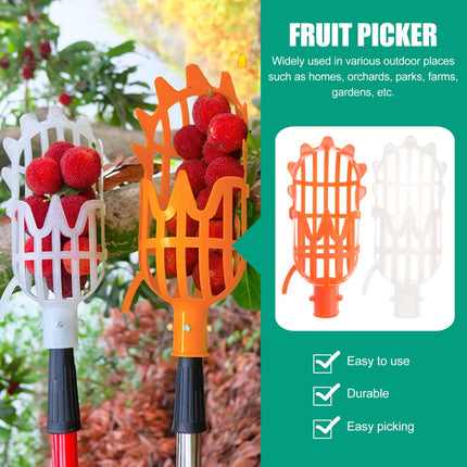 Luxshiny 2 Pack Fruit Picker Baskets with Stem Cutter for Garden and Orchard Use Portable Mango Pear Picking Tool Without Pole 7.87X3.54X3.54 Inches