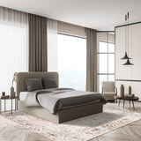 MUJOO 5'x7' Area Rugs Pink Machine Washable Boho Rug for Bedroom,Living Room, Laundry Room Kitchen Non Slip Carpet Abstract Soft Low-Pile Floral