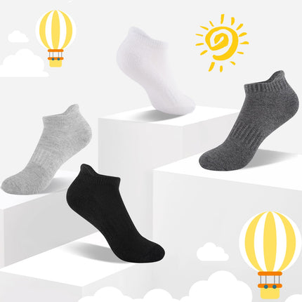 Comfoex 16 Pairs Boys Girls Socks Ankle Low Cut Athletic Cushioned Socks For Kids 4-6 6-8 8-10 Years Old