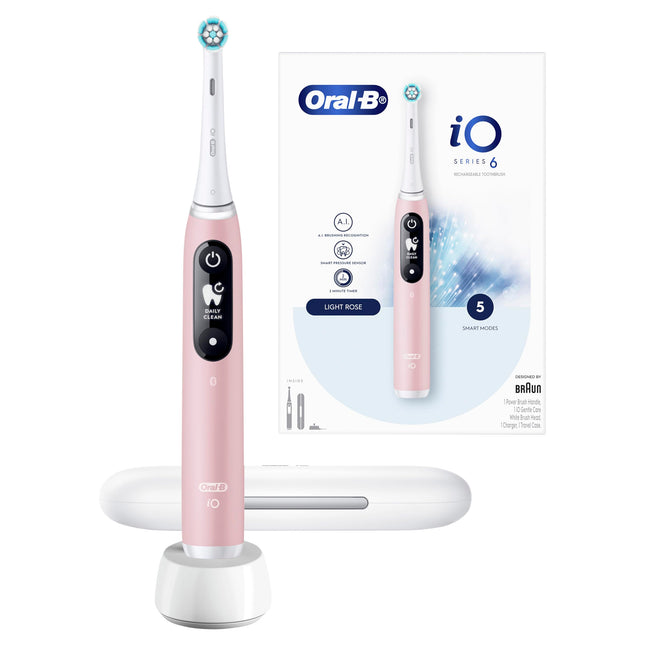 Oral-B iO Series 6 Gentle Clean Electric Toothbrush Pink. Handle, Charger and Headbrush Only