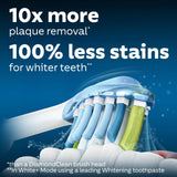 Philips Sonicare C3 2-in-1 Plaque Removal+Whitening Brush Heads, Genuine Replacement Toothbrush Heads, White, 2 Pack, HX9042/65