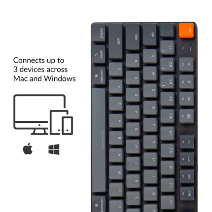 Keychron K1 SE, 87 Keys Ultra-Slim Wireless Bluetooth/USB Wired Mechanical Keyboard with White LED Backlit, Hot Swappable Low-Profile Gateron Mechanical Blue Switch Compatible with Mac Windows